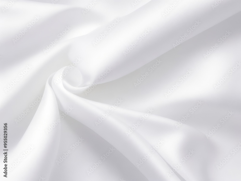 Naklejka premium Beautiful white silk fabric, background.