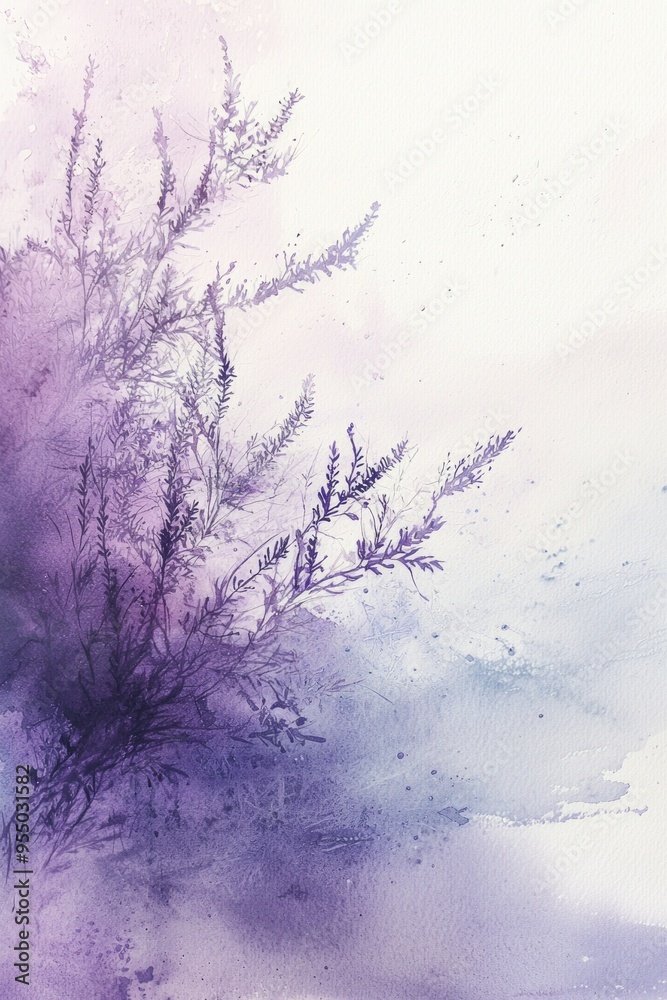 Fototapeta premium A delicate watercolor wash in shades of lavender and silver, creating a soft and dreamy ambiance. 