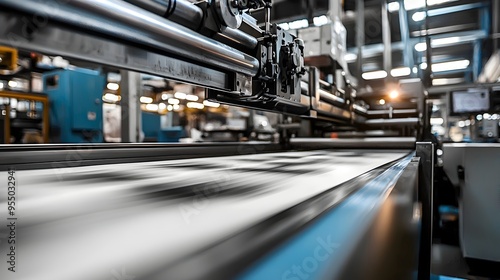 Wallpaper Mural Industrial Printing Press in Action at Modern Print Shop Facility Torontodigital.ca