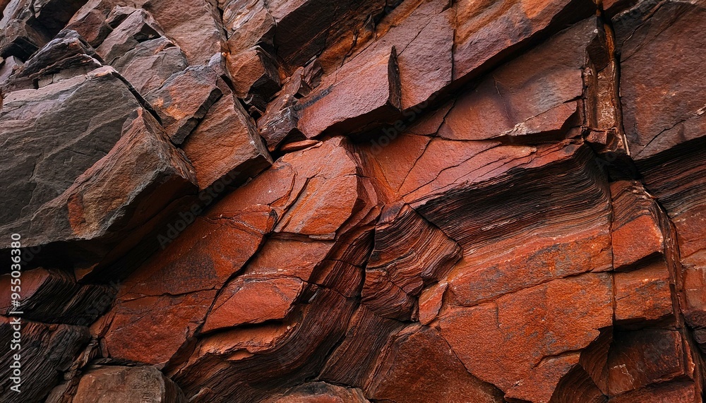 Dark red orange brown rock texture with cracks. Close-up. Rough mountain surface. Stone granite background for design. Nature. Dark red orange brown rock texture with cracks. Close-up. Rough mountain surface. Stone granite background for design. Nature.
