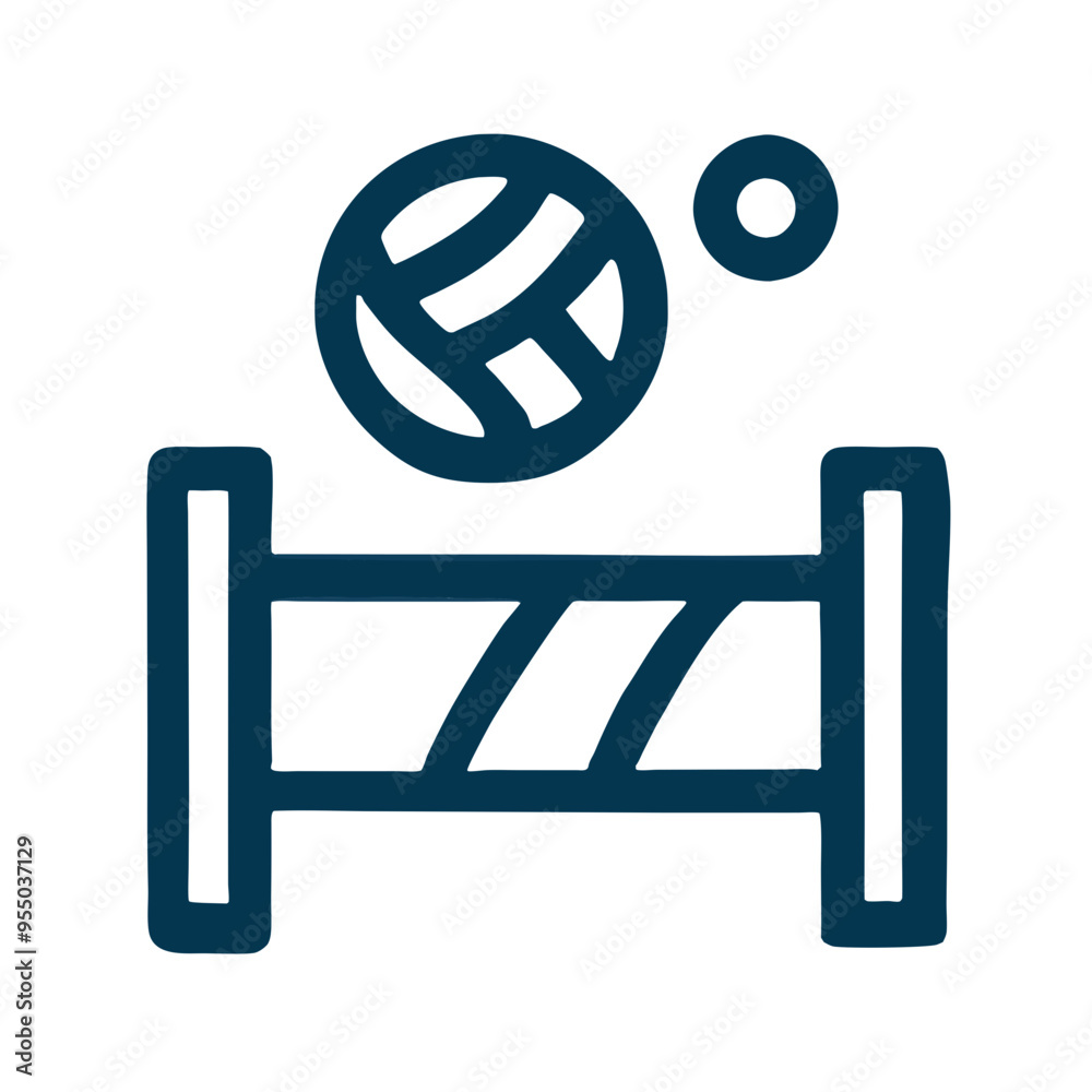 Volleyball Icon in Minimalist Style, Yellow and White, Team Sports Representation Volleyball Icon in Minimalist Style, Yellow and White, Team Sports Representation