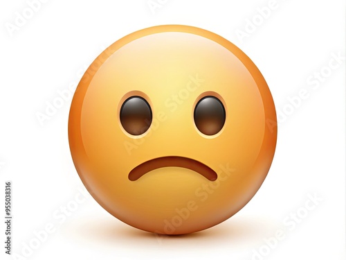 A blank-faced emoji displays a neutral expression, conveying a sense of apathy and lack of enthusiasm, set against a plain white background with subtle shading. photo