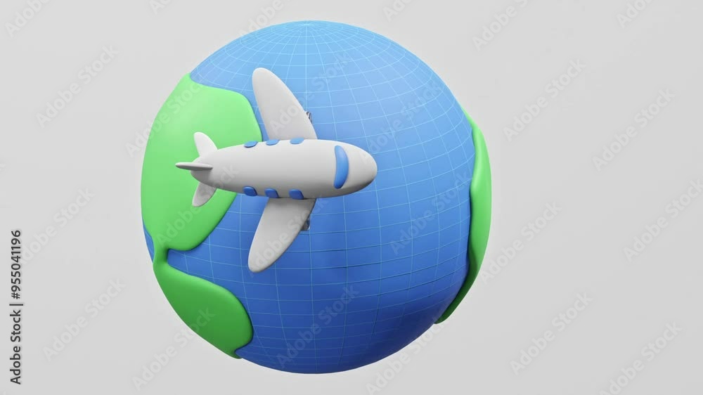 airplane fly around the globe animation airplane fly around the globe animation
