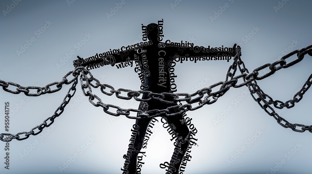 Fototapeta premium a shadow man got tied up