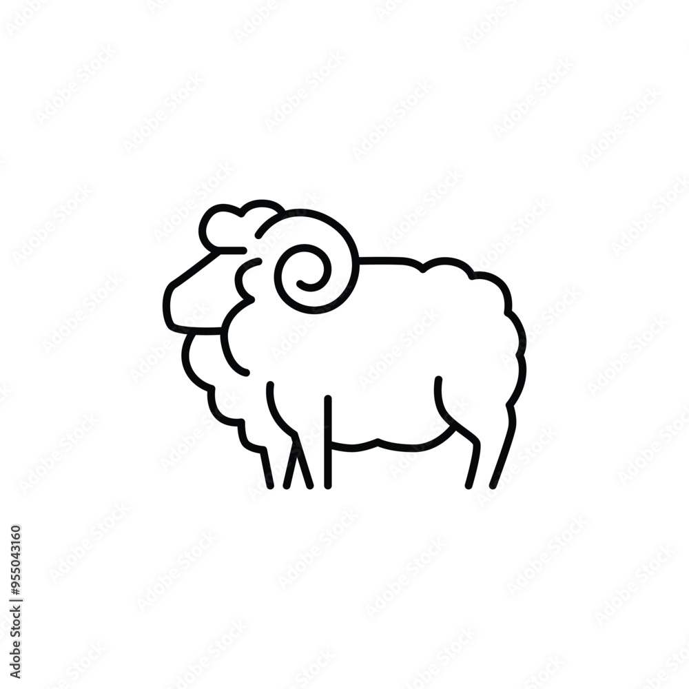 sheep icon outline icon vector design good for web or mobile app sheep icon outline icon vector design good for web or mobile app