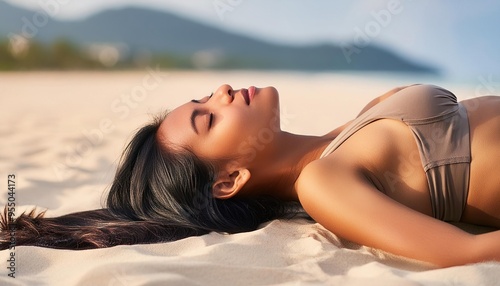 woman relaxing on the beach