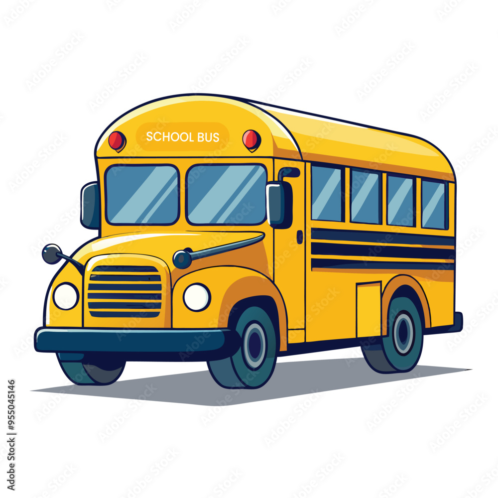 A drawing of a school bus with white background A drawing of a school bus with white background