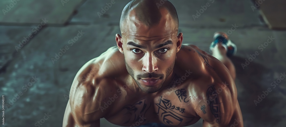 A Fitness Trainer is Posing for Advertisement Banner A Fitness Trainer is Posing for Advertisement Banner