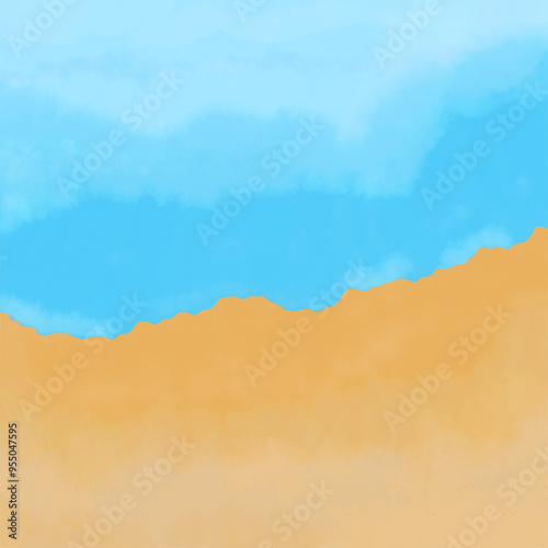 beach sand and sea digital painting
