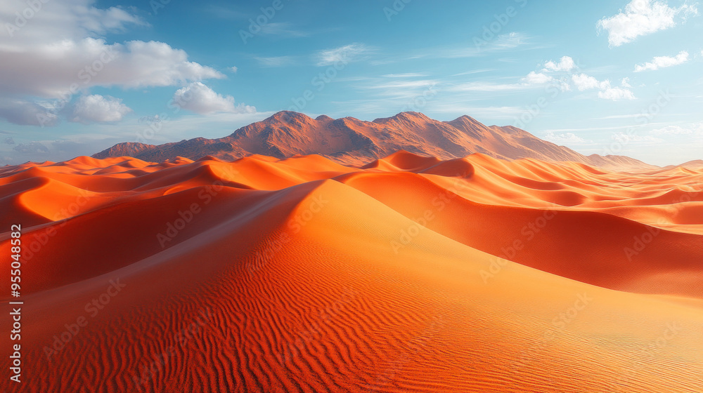Fototapeta premium Desert Landscapes: Expansive desert landscapes, including sand dunes and oases, reflecting Saudi Arabia's vast natural beauty.