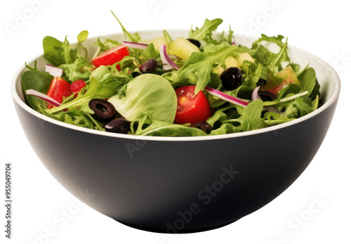 PNG Bowl vegetable arugula salad transparent background