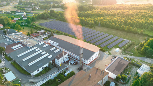 Industrial site with solar energy panels