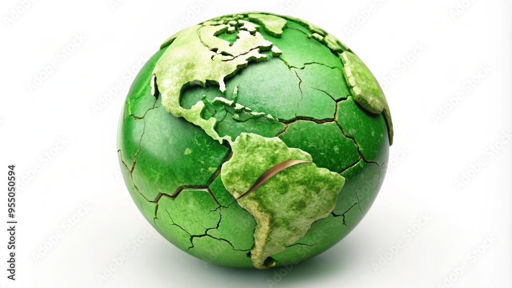 Green earth icon with cracked surface and money symbols raining down, illustrating environmental costs and financial burdens of ecological degradation and pollution. Green earth icon with cracked surface and money symbols raining down, illustrating environmental costs and financial burdens of ecological degradation and pollution.