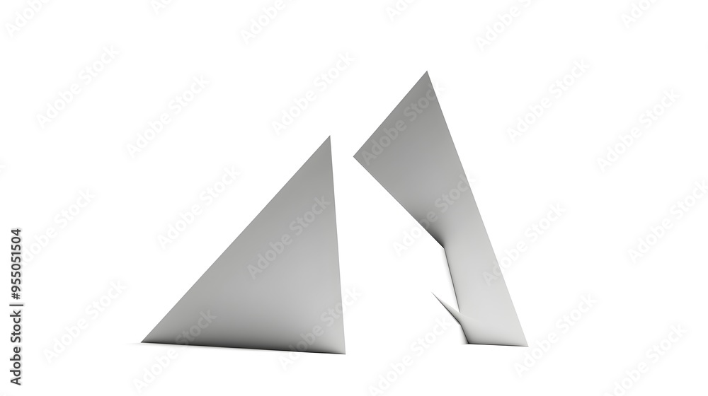Sleek and Minimalist 3D Pyramid with Smooth Planes and Sharp Edges on White Background Sleek and Minimalist 3D Pyramid with Smooth Planes and Sharp Edges on White Background