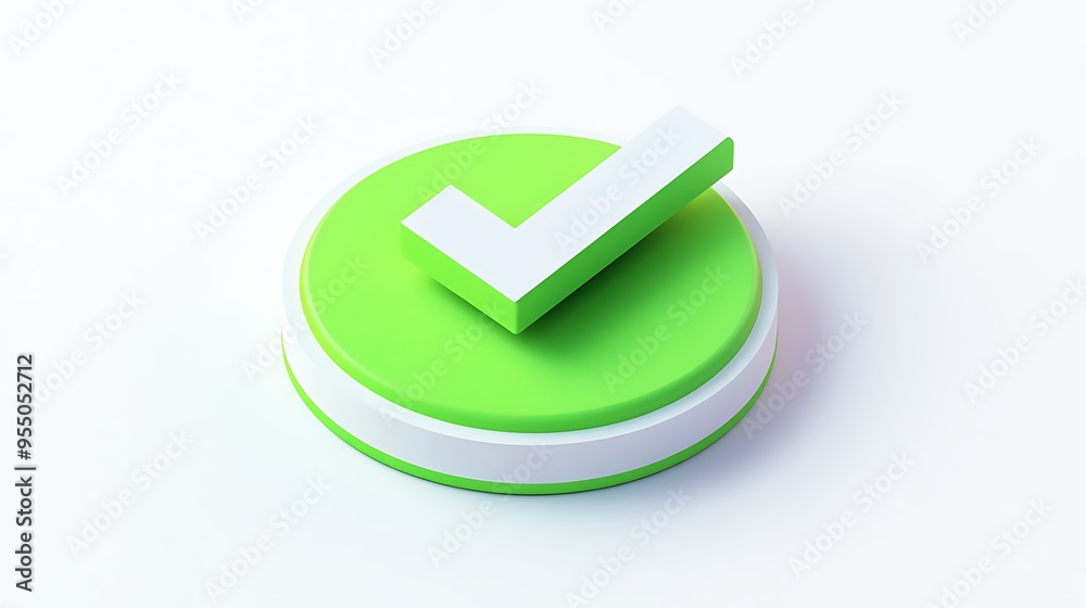 Green Checkmark 3D Icon in Isometric View on White Background - High Resolution Symbol with No Shadow Green Checkmark 3D Icon in Isometric View on White Background - High Resolution Symbol with No Shadow