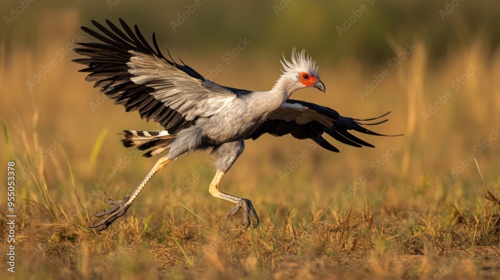 Fototapeta premium Secretary Bird in Flight