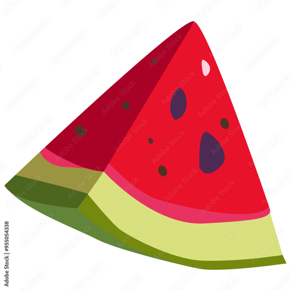 slice of watermelon 3d icon. Vector illustration for postcard, icons, poster, advertising, web, design, arts slice of watermelon 3d icon. Vector illustration for postcard, icons, poster, advertising, web, design, arts