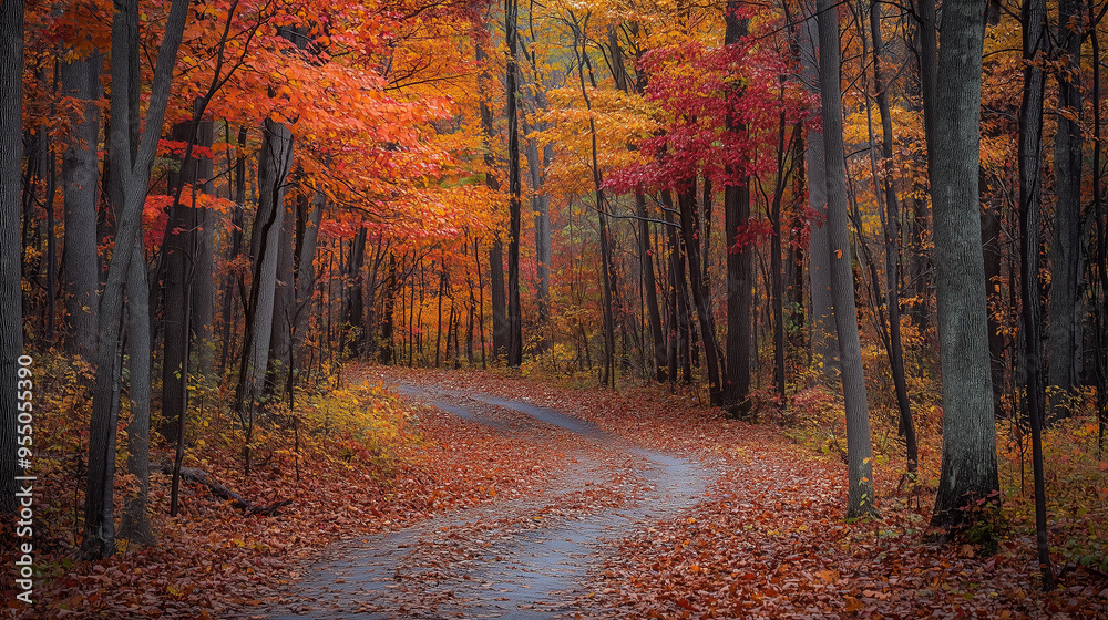 Obraz premium autumn, forest, vibrant, tree