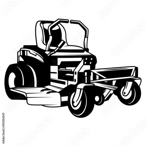 Lawn Mower | Gardener | Gardener | Garden Shop | Grass Cutter | Grass Cutter | Wheels | Motor Vehicle | Original Illustration | Vector and Clipart | Cutfile and Stencil
