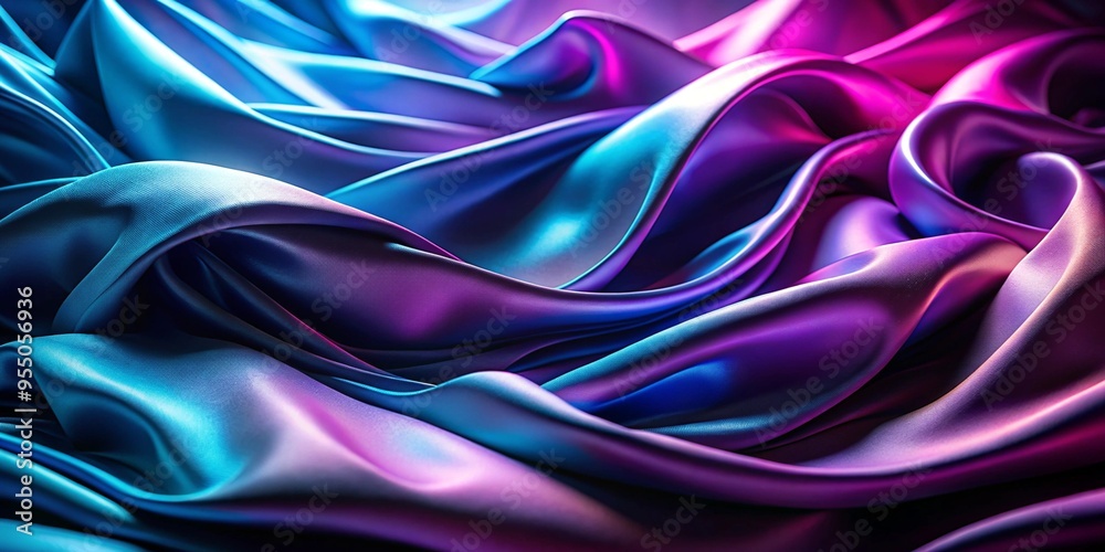 Obraz premium Vibrant silk fabric creates a stunning display of flowing colors in a soft, textured composition that captures light beautifully