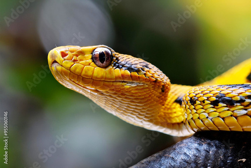 Boiga dendrophila, close-up photo mangrove catsnake . photo