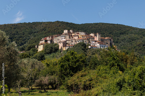 The Italian vintage borgo village with traditional red tiles roofs, Forte dei Marmi