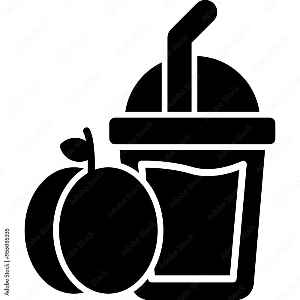 Obraz premium Peach Juice Icon
