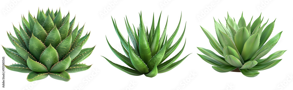 Aloe vera plant with succulent leaves on isolated transparent background Aloe vera plant with succulent leaves on isolated transparent background