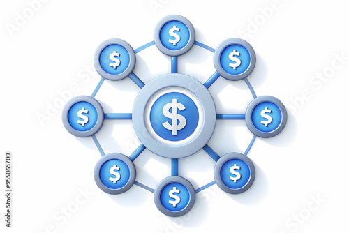 AI Automation with Budget Control Symbol Concept - 3D Vector Illustration Showing Efficiency in Financial Budget Management