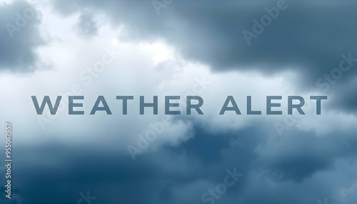 Weather Alert on a stormy cloud background backdrop banner header