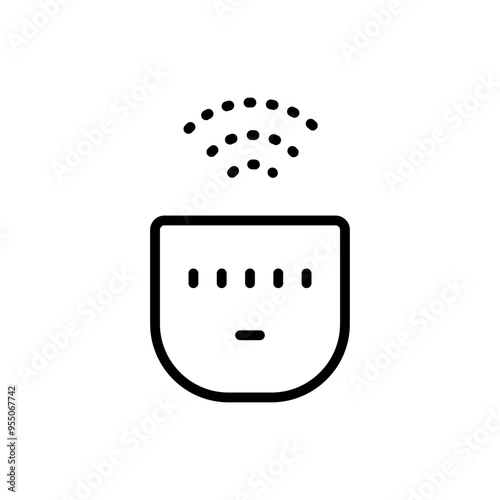 Humidifier Device Line Icon. Electronic Appliance Air Purifier Concept Outline Pictogram. Ventilation Technology Illustration. Simple Vector Isolated On White Background.