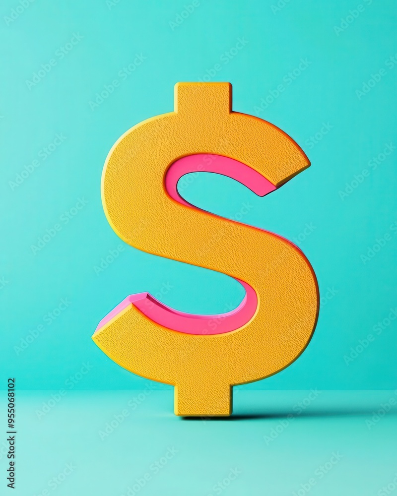 Bright and playful dollar sign on a colorful background, representing finance, wealth, and prosperity in a fun and modern style. Bright and playful dollar sign on a colorful background, representing finance, wealth, and prosperity in a fun and modern style.