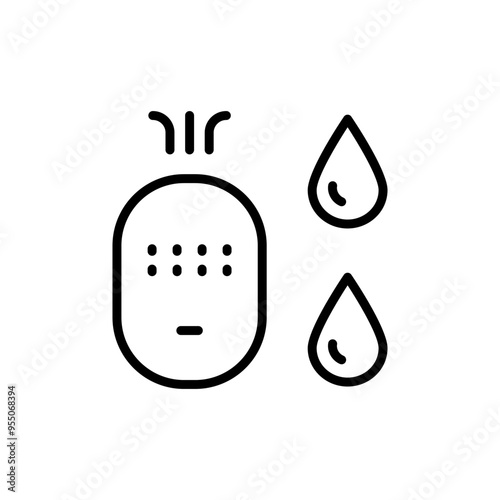 Humidifier Device Line Icon. Electronic Appliance Air Purifier Concept Outline Pictogram. Ventilation Technology Illustration. Simple Vector Isolated On White Background.