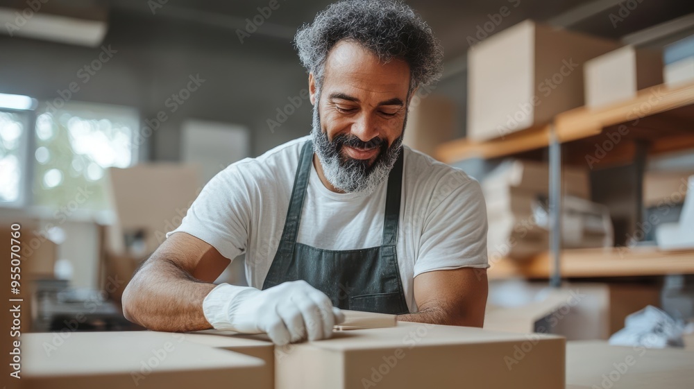Obraz premium Couple assembling furniture in their new home, Male and female cohabitation, support