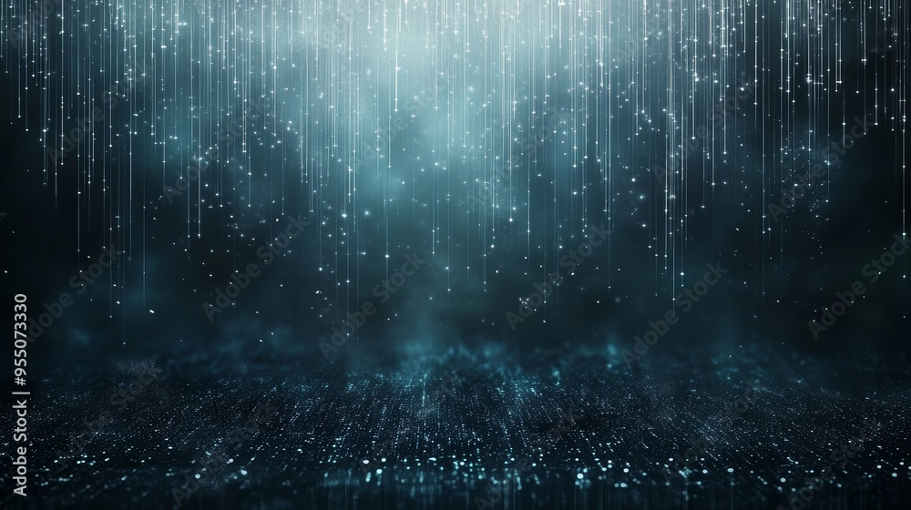 A mesmerizing display of falling lights, resembling a digital rain, creating a captivating and ethereal atmosphere. A mesmerizing display of falling lights, resembling a digital rain, creating a captivating and ethereal atmosphere.