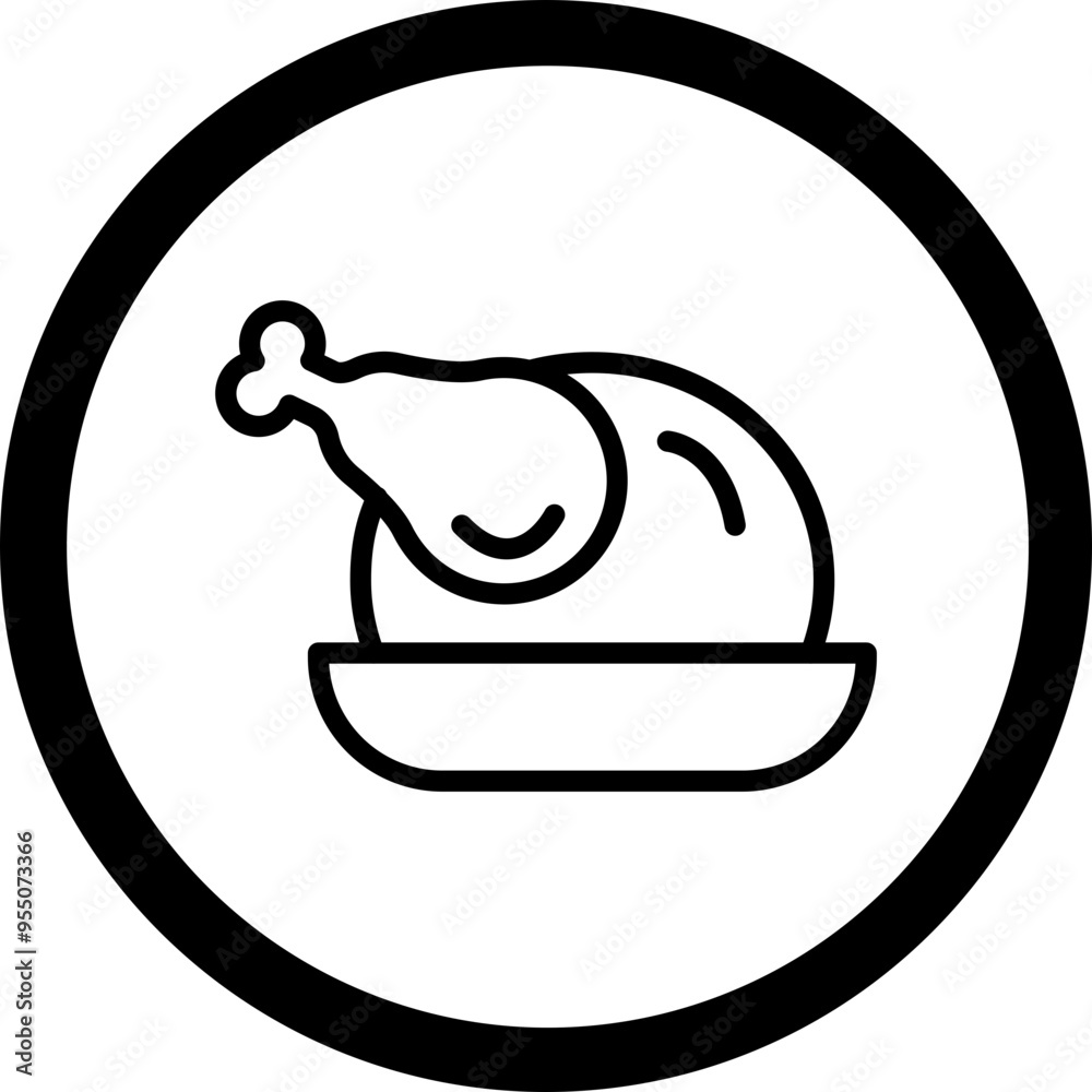 Roast Chicken Vector Icon Design Roast Chicken Vector Icon Design