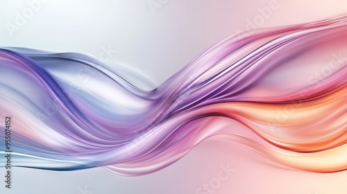 Abstract wave design with soft gradients in purple, pink, and orange tones, creating a serene and modern background.