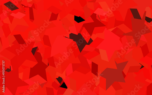 Dark Red vector background with colored stars.