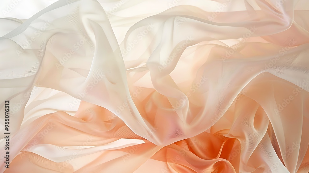 Soft and Flowing Fabric Creating a Dreamy Atmosphere with Light Tones and Gentle Curves Soft and Flowing Fabric Creating a Dreamy Atmosphere with Light Tones and Gentle Curves