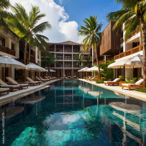 swimming pool in hotel resort