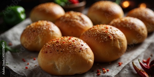 tasty and spicy pepper buns baked with spicy spices.