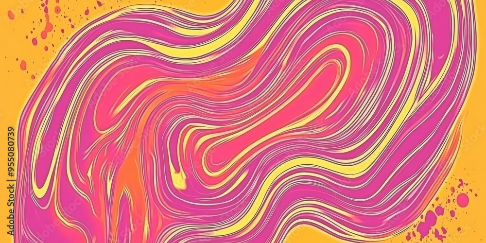 A vibrant interplay of hypnotic swirls in pink and yellow hues emerges from a sunlit backdrop, creating a mesmerizing abstract composition perfect for artistic inspiration A vibrant interplay of hypnotic swirls in pink and yellow hues emerges from a sunlit backdrop, creating a mesmerizing abstract composition perfect for artistic inspiration