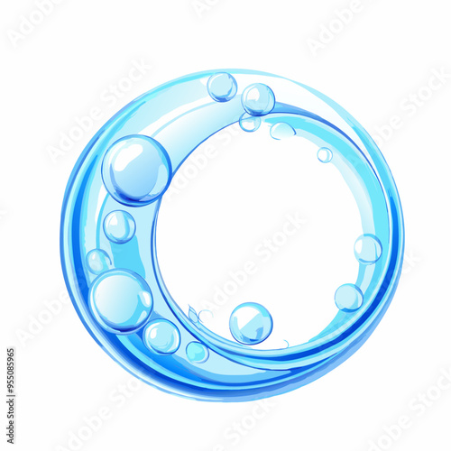 3d Water swoosh bubble background design on a isolated white background (8)