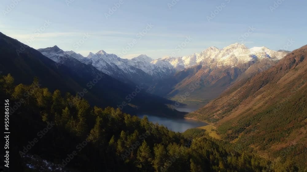 A breathtaking view of mountains and a serene lake under a clear sky, showcasing nature's beauty and tranquility. A breathtaking view of mountains and a serene lake under a clear sky, showcasing nature's beauty and tranquility.