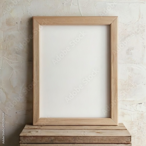 Rustic frame mockup of natural wooden frames in minimalist settings. Earthy textures, simple decor, and neutral tones, for art, photography, prints. cozy, natural vibe