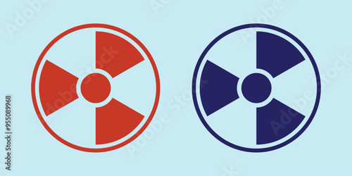 Nuclear icon set. Nuclear symbol design collection ecology and environment icon. Simple element radiation warning sign isolated on sky background. Vector illustration. eps 10