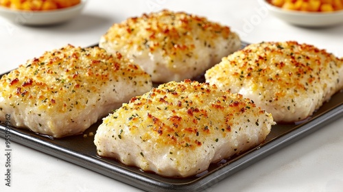 Wallpaper Mural Deliciously baked fish fillets topped with a crispy golden crust, ready for serving Torontodigital.ca
