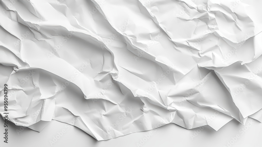 A white paper with a lot of wrinkles and creases. The paper is torn and crumpled, giving it a sense of chaos and disorder. The image evokes a feeling of unease and discomfort A white paper with a lot of wrinkles and creases. The paper is torn and crumpled, giving it a sense of chaos and disorder. The image evokes a feeling of unease and discomfort
