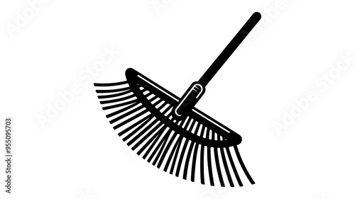 Rake silhouette vector illustration.