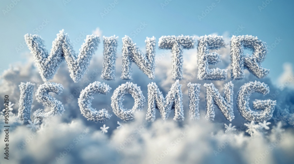 Embrace the Chill: Artistic Winter Text Set Against a Frosty Landscape Embrace the Chill: Artistic Winter Text Set Against a Frosty Landscape